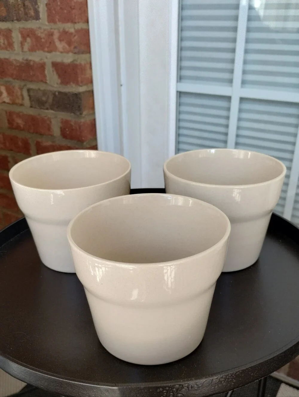 IKEA Orädd Planter Pot Cream/ Light Beige Glazed Finish 4x3.5 inches